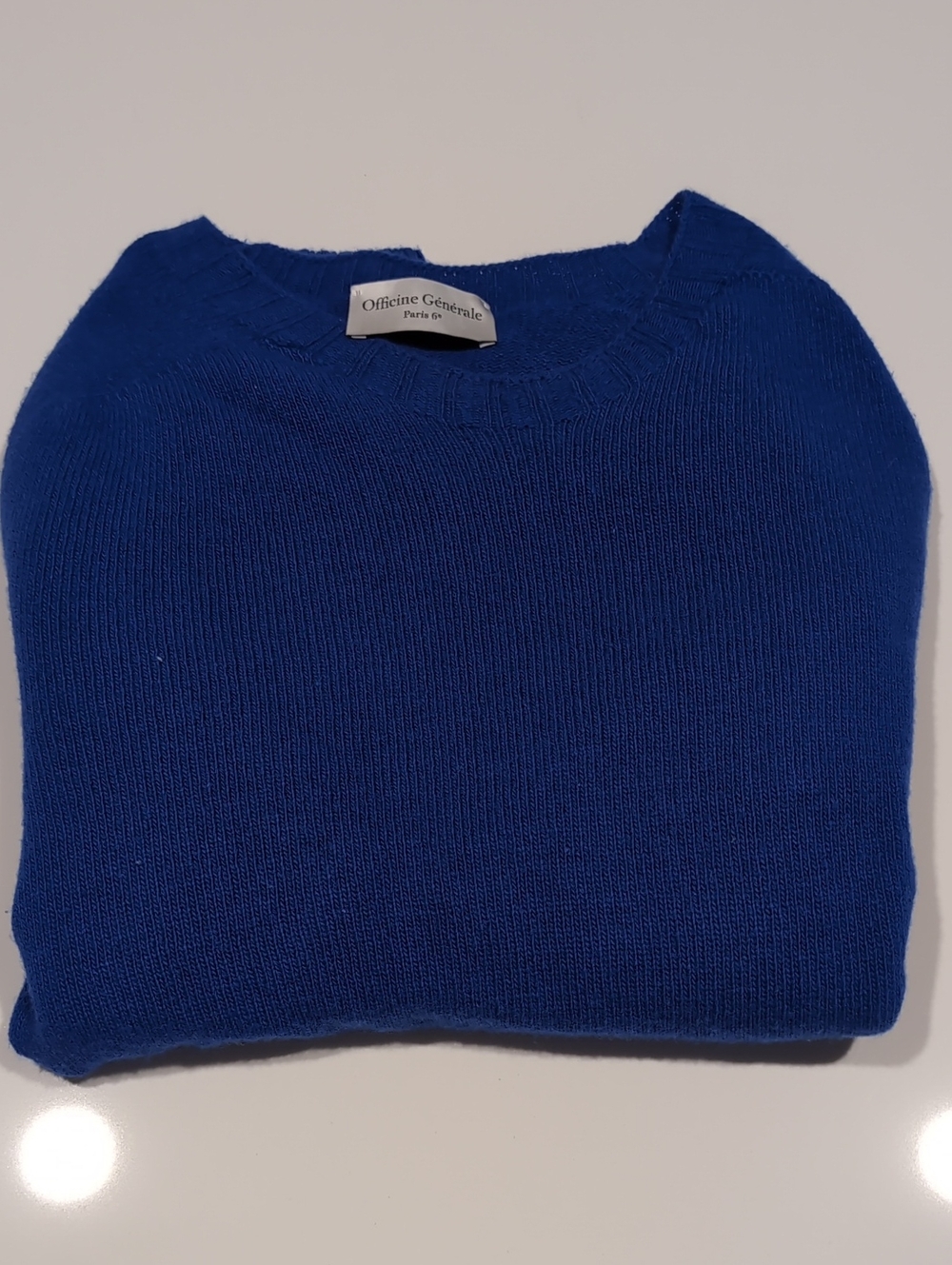 Officine Generale Men’s Cobalt Blue Crewneck Sweater